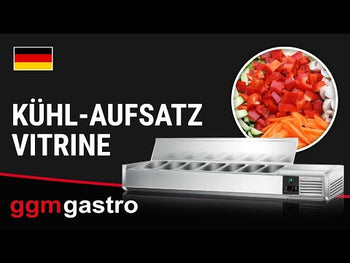 Kølevitrine - Køleopsats ECO 1,6 m x 0,34 m - til 7x 1/4 GN-beholder