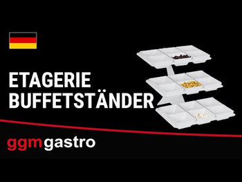 Kagefod / buffetstativ - inkl 18 melaminskål - firkantet