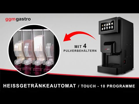Professionel varmdriksautomat med 4 ingrediensbeholdere – 2,0 kW – touchskærm – 10 valg