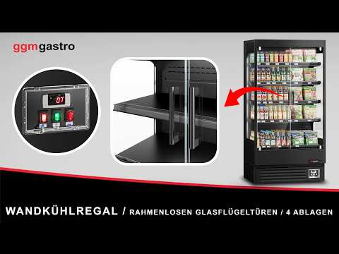 Impuls kølereol - med hængslede døre - 1320 mm - 595 Liter - med LED-belysning, 2 glasdøre og 4 hylder
