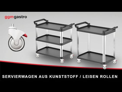 Servicevogn af plast - med 2 Hylder