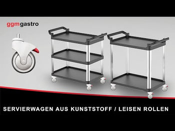 Servicevogn af plast - med 2 Hylder