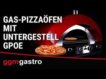 Gas pizzaovn - rød - med understel