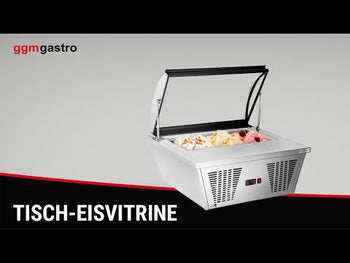 Borddisplay til is - hvælvet låg - til 4 x 5 liters isbeholdere