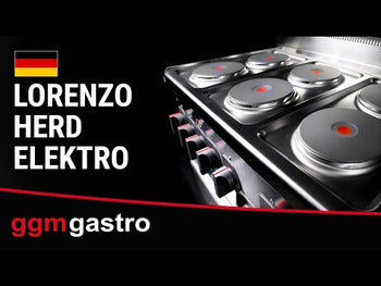 Elektrisk komfur 6 runde plader (12 kW) inkl. elektrisk ovn (3 kW)