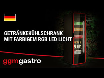 Flaskekøleskab - 550 Liter - rammeløst design - med 1 glasdør & farvet LED-lys