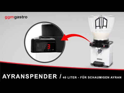 Ayran-dispenser - 40 liter - til skummende ayran - hvid