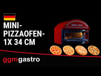 Kompakt pizzaovn - 1x 34 cm - rød