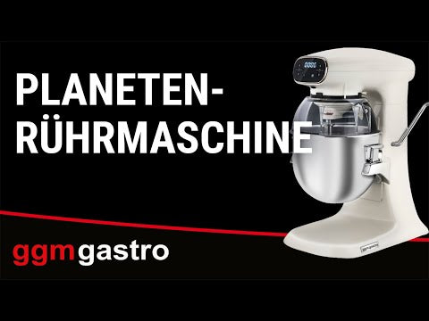 Røremaskine - 12 Liter - 880 watt - med display, belysning & 3 røredyser - lys elfenben