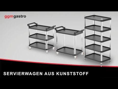 Servicevogn af plast 1,02 m - med 3 Hylder