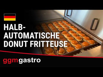 Halvautomatisk doughnut frituremaskine / fedt bageplade - kapacitet: 360 stykker / t