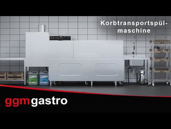 Transportopvaskemaskine - 31 kW - med tørretumbler, vaskemiddel- og afspændingsmiddelpumpe - fødebord til højre