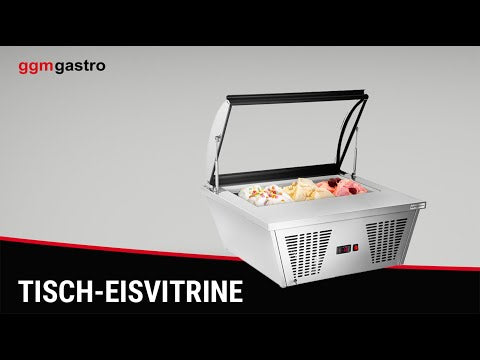 Borddisplay til is - hvælvet låg - til 4 x 5 Liters isbeholdere