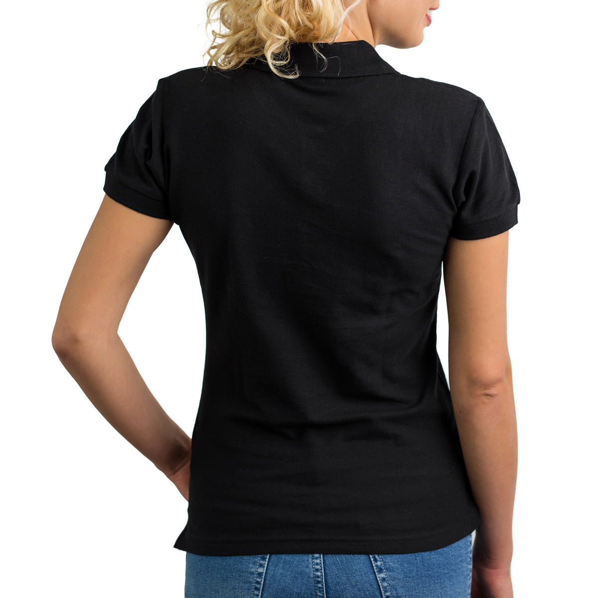 (5 stk.) Poloshirt DAME- Sort - str. XS