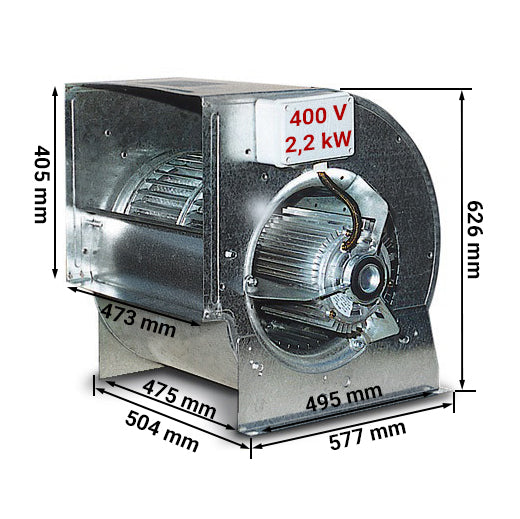 Blæsermotor 10000 m³ i timen - rpm 900 - til airbokse