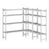Hylde sæt af aluminium (anodiseret) - L-form højre - dybde: 460 mm