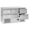 Kølebord PREMIUM - 1365x700 mm - 368 liter - Farve sort - statisk køling - med 6 skuffer