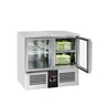 Saladette/kølebord PREMIUM - 0,9 x 0,7 m - med 2 glasdøre