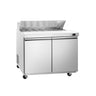 Saladette / Pizzabord American Style PREMIUM - 1230mm - 396 Liter - med 2 Døre - inkl. 12x GN-beholder 1/6