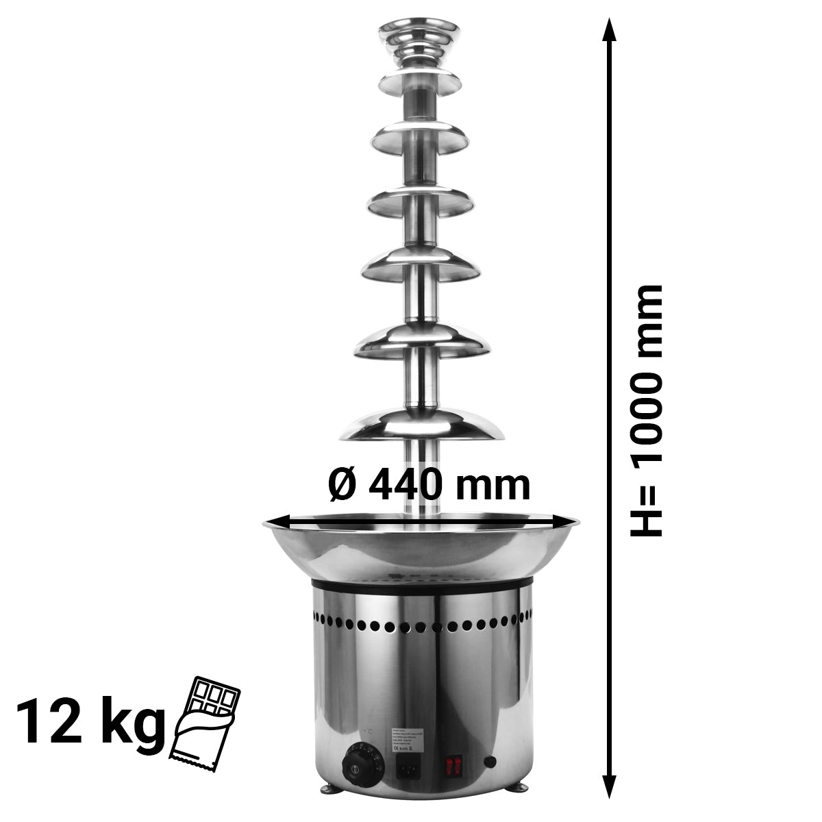 Chokoladefontæne - 7 etager - Højde: 10