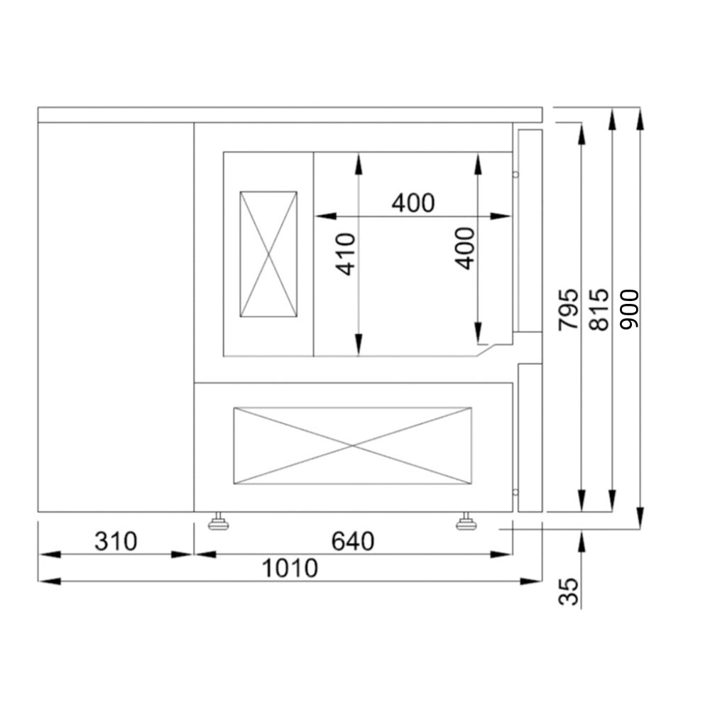 Bageri gas Kombiovn - Manual - 10x GN 1/1 eller EN 60x40 - inkl. Blæstkøler