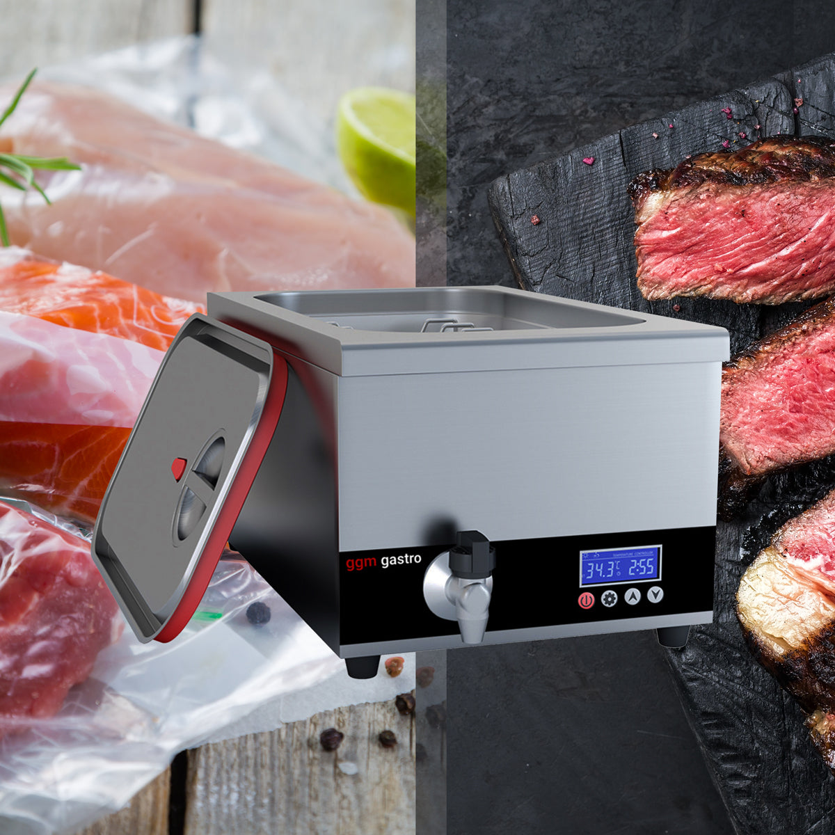 Sous-Vide komfur - 24 liter | Sous-Vide | Vandbad | Kogeplader | Softcooker | Softcooker