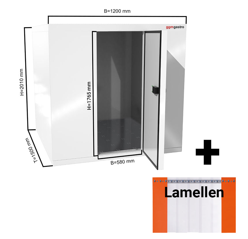 Fryserum 1,2 x 1,5 m - højde 2,01 m - 3,6 m³