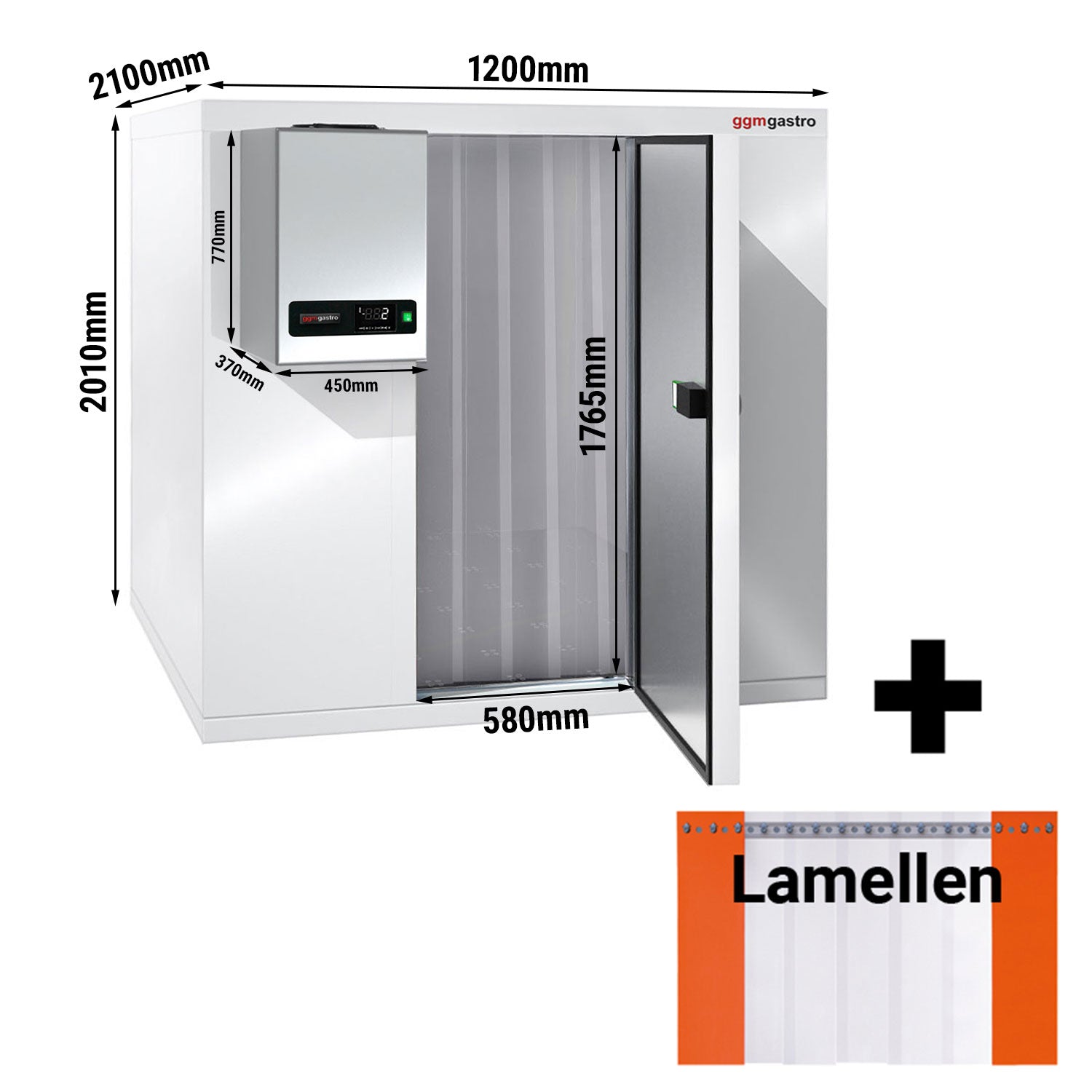 Fryserum - 1,2 x 2,1 m - højde: 2,01 m - 3,2 m³ - inkl. Fryseaggregat