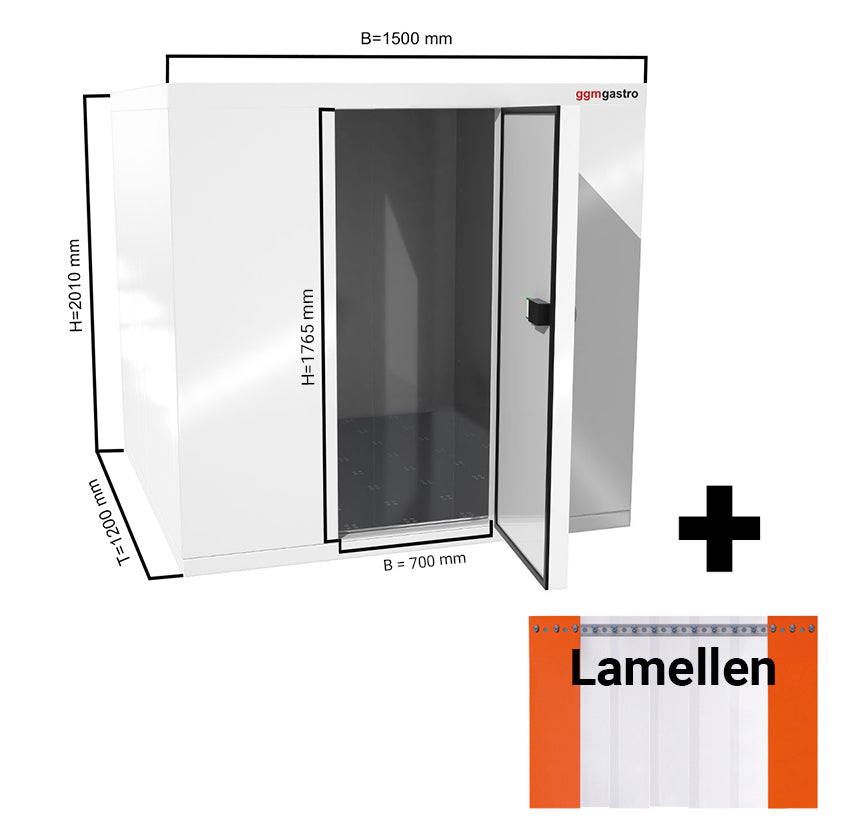 Fryserum 1,5 x 1,2 m - højde 2,01 m - 3,6 m³