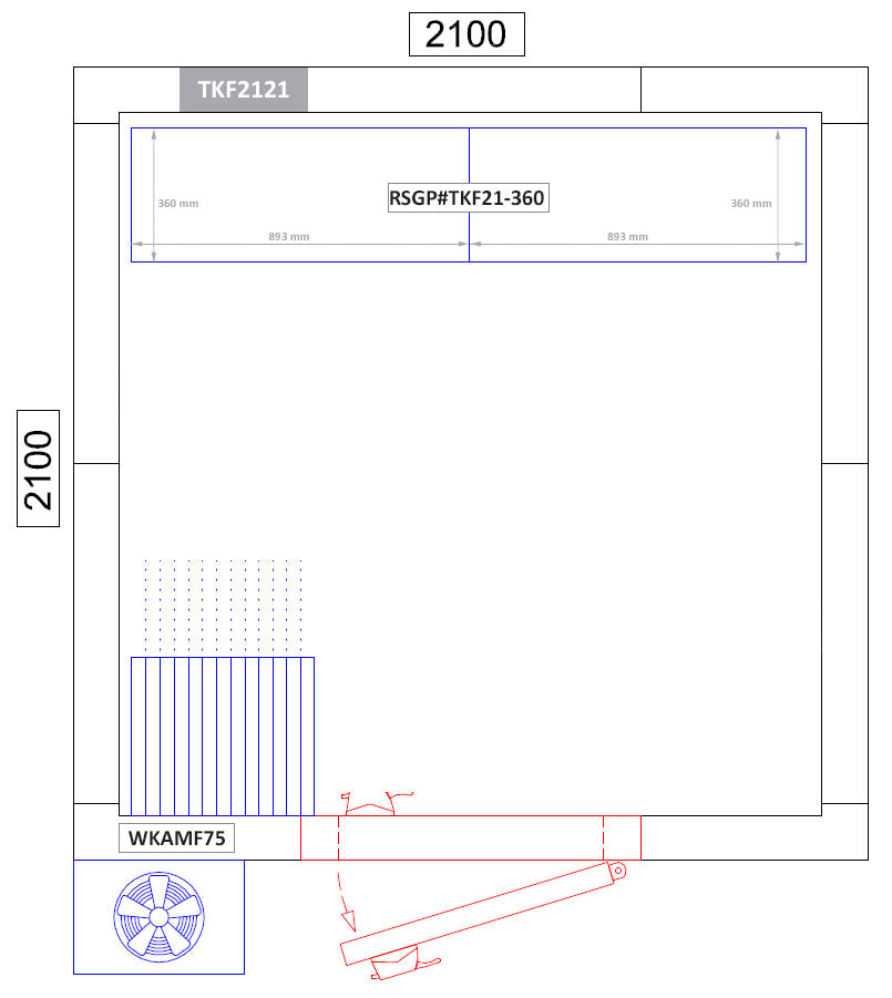 Hylde sæt af aluminium (anodiseret) - dybde: 360 mm